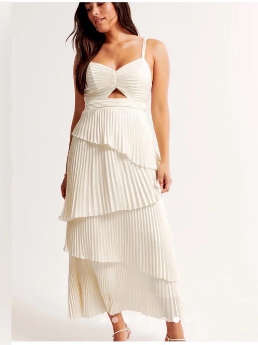 A&F Giselle Pleated Tiered Maxi Dress